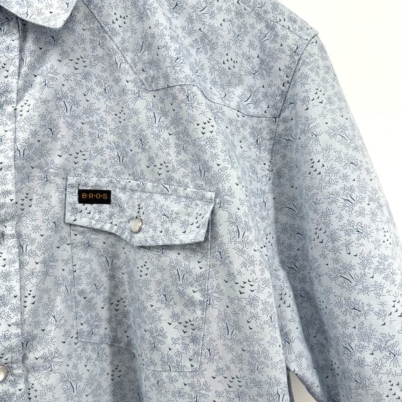 Howler Bros Shirt Mens Blue Plaid Western Pearl Snap Pockets Heed The Call-Large - Picture 5 of 8